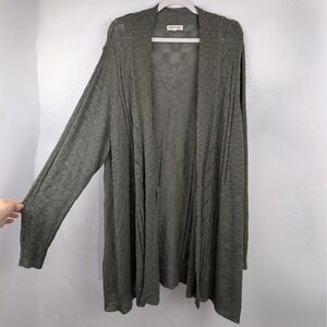 Margeaux Ellie 3X Olive Green Open Cardigan Duster Long Whimsigoth Indie Sleaze